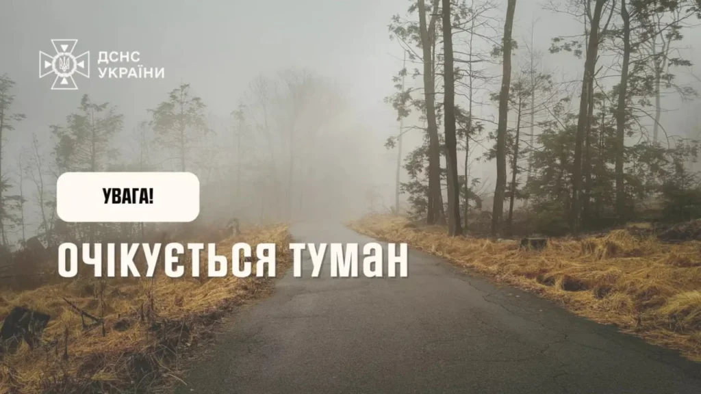 Уночі та вранці 30 листопада на Житомирщині очікується туман з видимістю 200–500 м