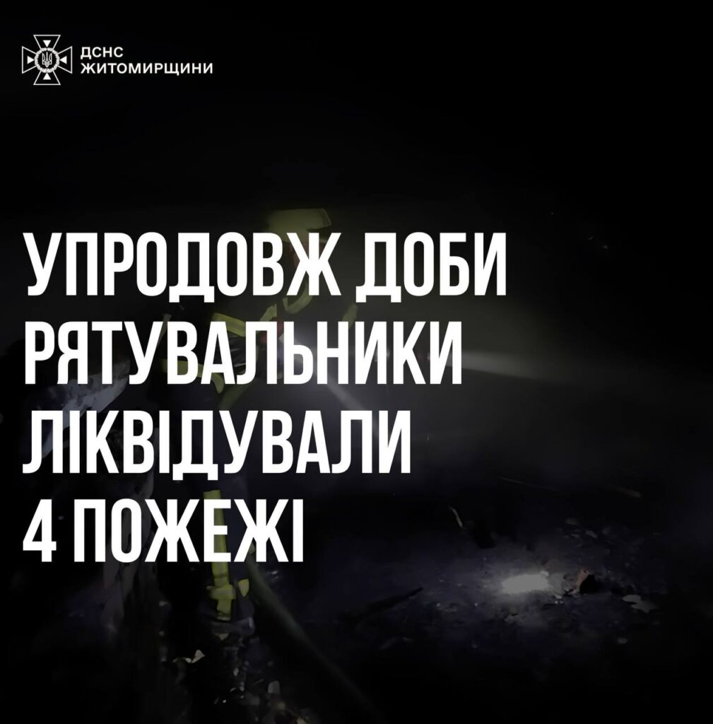 Минулої доби підрозділи ДСНС Житомирщини неодноразово виїжджали на виклики, пов’язані з пожежами в населених пунктах області
