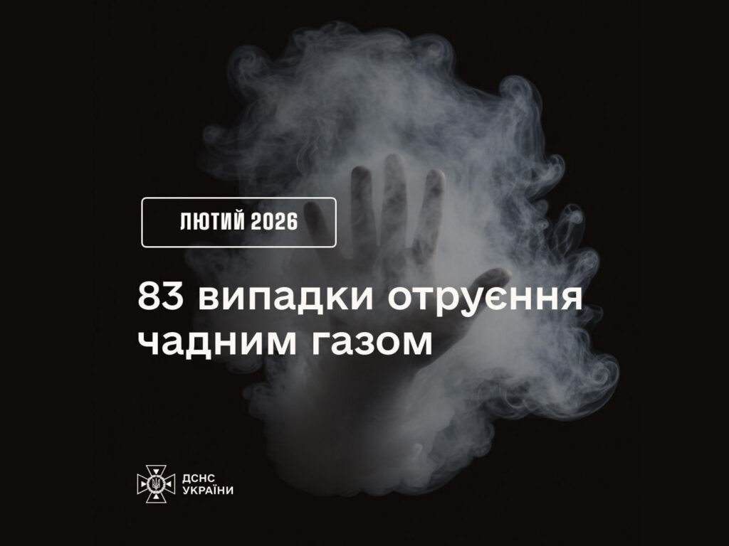 ДСНС України: 83 випадки отруєння чадним газом — лише за лютий 2026 року