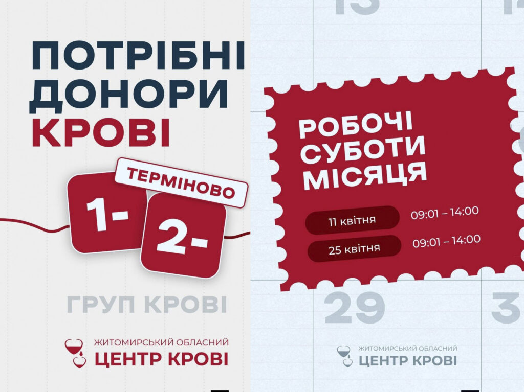 Потрібна кров: критично не вистачає І (1) Rh− та ІІ (2) Rh−