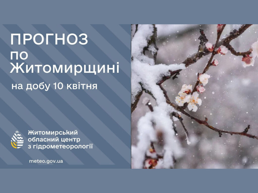 Прогноз погоди на день 10 квітня по Житомирській області