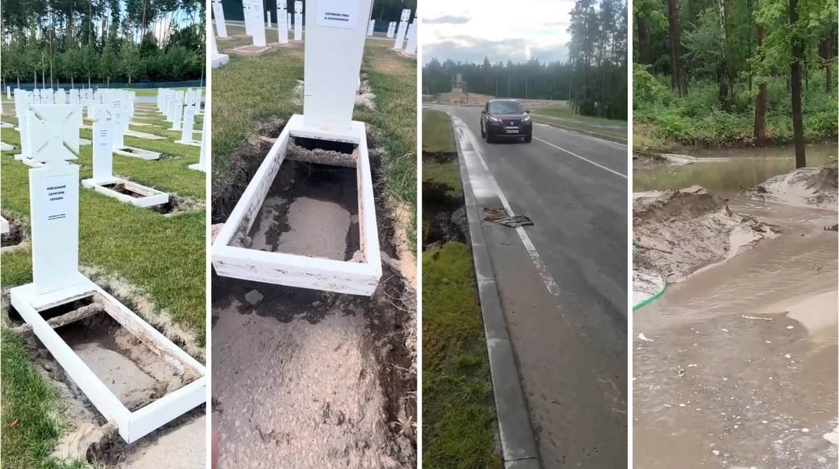 Національне військове меморіальне кладовище затопило після зливи. ВІДЕО